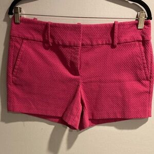 Ann Taylor High Waist Textured Pink Shorts